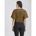 thumbnail image 3 of Moomaya Womens Solid Colors Tops, V Neck, Flutter Sleeves Casual Top, 3 of 8