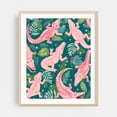 thumbnail image 2 of Party Gators Warning - Pink Crocodiles Swim Here - Painting Pattern Tropical Surrealism Floral Humor Animal Illustration Unframed Wall Art Print 16 x 20 inches, 2 of 13