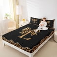 thumbnail image 3 of Erosebridal Leopard Print Bows Kids Full Size Sheets,Cheetah Pattern L Alphabet Bed Sheets For Girls Women 4 Pieces, 3 of 6