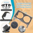 thumbnail image 3 of ZALALOVA Elevated Dog Bowls Stand with 2 Stainless Steel Dishes 1 Slow Feeder Dog Bowl, Raised Dog Bowl Adjusts to 5 Heights (3.15",8.9'',10",11.2'',12.4") for Medium and Large Dogs(Gray), 3 of 7