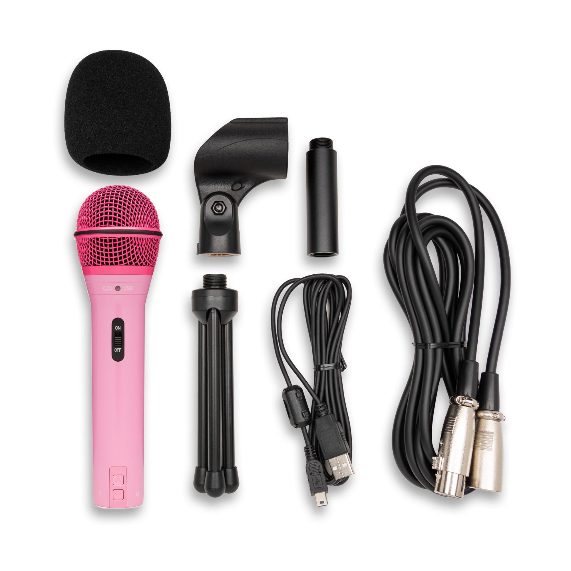 Samson Q2U Dynamic USB Microphone (Pink, 3-pack) Bundle with 3 x Shockmounts, 3 x Boom Arms and 3 x Pop Filters (12 items)
