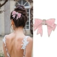 thumbnail image 2 of Secure Nonslip Bows Hair Clip with Rhinestones Detail Lightweight Hairpin Comfortable Barrettes for Weddings Event, 2 of 8