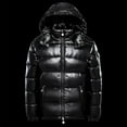 thumbnail image 2 of Men Jacket Men's Thermal Shiny Hooded Puffer Jacket Winter Coats Water Resistant Down Coats Insulated Padded Puffy Coat Mens Coats L Black, 2 of 6