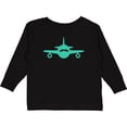 thumbnail image 3 of Inktastic Cute Teal Airplane Boys or Girls Long Sleeve Toddler T-Shirt, 3 of 5