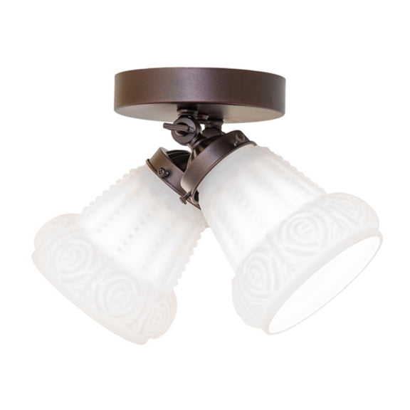 Meyda Tiffany 254394 Puffy Rose 2 Light 12" Wide Semi-Flush Ceiling Fixture - MultiColor