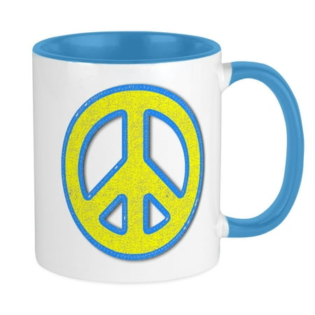 

CafePress - Ukraine Flag Ukrainian Pride Peace Symbol Nat Mugs - Ceramic Coffee Tea Novelty Mug Cup 11 oz