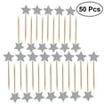 thumbnail image 2 of EeaseMX 50 adornos con estrellas brillantes para cupcakes, postres, cumpleaños, bodas, fiestas (plateados), 2 of 7