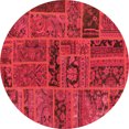 thumbnail image 1 of Ahgly Company Indoor Round Patchwork Orange Transitional Area Rugs, 6' Round, 1 of 4