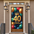 thumbnail image 3 of Birthday Celebration Backdrop Banner 40th Fabulous Party Decoration Photo Background Milestone Event Colorful Balloons Photo Props Anniversary Festivity Celebration, 3 of 3