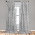 thumbnail image 5 of Ambesonne Ethnic Curtains, Monochrome Grunge Shapes Art, Pair of 28"x84", Pale Grey and Pearl, 5 of 5