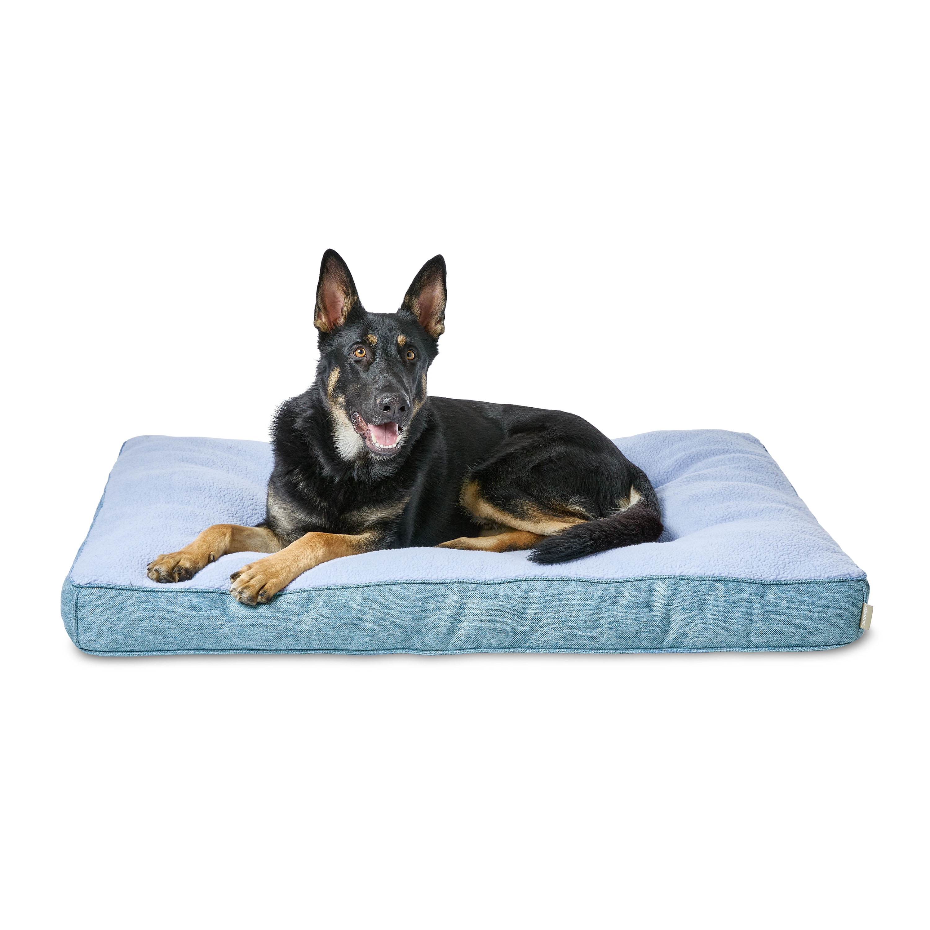 Vibrant Life Extra Large Tweed and Sherpa Orthopedic Dog Bed, Blue, 48" x 35"