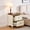 Brown+White, variant on Cterwk 2 Drawers Nightstand with Charging Station and Outlet Hole, Wood Beside Table for Living Room, Bedroom, Brown