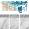 thumbnail image 3 of Kitchen Valances for Window, Blue Oceans Waves Light Filtering Rod Pocket Valance Curtain, Summer Brown Sandy Beaches Short Curtains Window Topper for Bedroom Bathroom Living Room 54x18in, 3 of 9