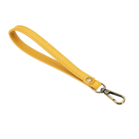 Uxcell 8 Inch Wristlet Strap PU Leather Wristlet Keychain Wrist Strap Replacement Yellow