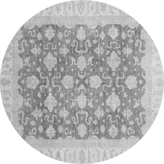 Ahgly Company Indoor Round Oriental Gray Modern Area Rugs, 6' Round
