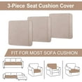 thumbnail image 4 of Couch Covers, 3 Pieces Couch Cushion Cover Velvet, Seat Cushion Cover, Stretch Sofa Covers, Separate Sectional Sofa Slipcovers, Furniture Protector(3-Seater or Backrest, Tan), 4 of 6