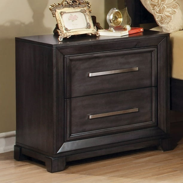 Furniture Of America Bradley Transitional Dark Gray Night Stand With