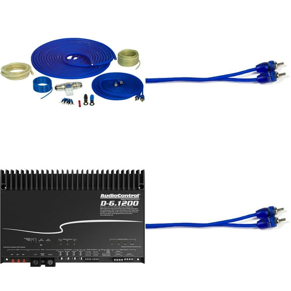 AudioControl D-6.1200 6-Channel Car Amplifier with Digital Signal Processing with 4GA OFC Pure Copper Wiring Kit