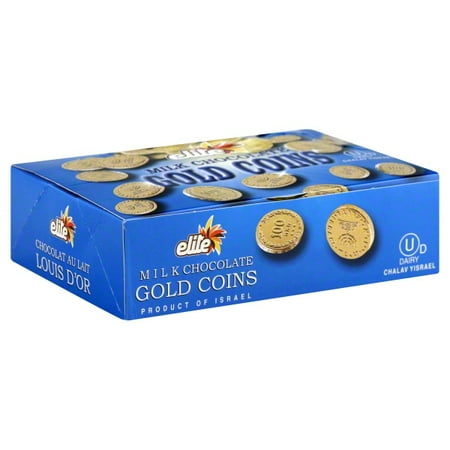 Chocolate Gold Coins Bulk - Elite Milk Chocolate Gold Coins Box of 24 Mesh Bags(0.53 oz each)