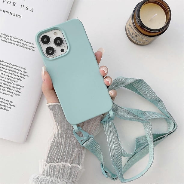 Funda de silicona con cordón ancho para el cuello para iPhone 13