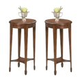 thumbnail image 1 of Home Square Table d'Appoint Ovale en Cerisier de Plantation - Ensemble de 2, 1 of 5
