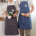 thumbnail image 1 of YAOMOBB Vintage Haircut Chef Apron Work Apron with Pocket Design Comfortable Faux Leather Shoulder Strap Good Air Permeability for Classifying Small Items, 1 of 7