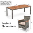 thumbnail image 3 of Costway 9PCS Patio Rattan Dining Set Mix Gray Acacia Wood Table Cushioned Chair, 3 of 9