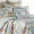 thumbnail image 2 of Levtex Home - Bay Islands Quilt Set - Full/Queen Quilt + Two Standard Pillow Shams - Coral, Teal, Gold, Taupe - Quilt (88x92in.) and Pillow Shams (26x20in.) - Reversible - Cotton Fabric, 2 of 5