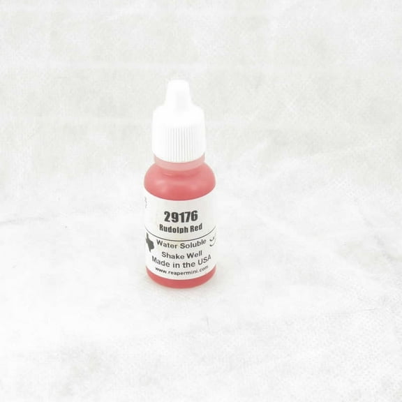 Rudolph Red Acrylic Reaper Master Series Hobby Paint .5oz Dropper Bottle Reaper Miniatures
