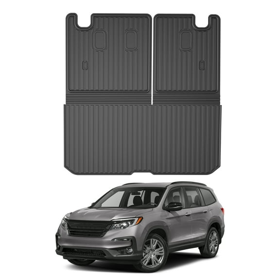DIKSOAK Original Cargo Liner and Backrest Mats for the 2016-2022 Honda Pilot - Custom Fit Trunk Mat and Backrest Mats - All Weather Protection Anti-Skid Car Mats for Pilot