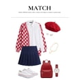 thumbnail image 4 of Eytino Cardigans for Women Checkered Color Block Oversized Cardigan Long Sleeve Plaid Knit Open Front Sweaters, 4 of 11