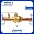thumbnail image 2 of Appli Parts APBV-078 7/8 in Shut Off Ball Valve ODF Universal Replacement 610 psi (4.2 Mpa) max pressure -22 F to 248 F work temperature with 1/4 in SAE service port, with 7-7/8 in overall length, 2 of 8
