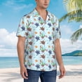 thumbnail image 5 of Goofa Turtle Hawaiian Shirt for Men, Unisex Summer Beach Casual Short Sleeve Button Down Shirts,Aloha Tropical Floral print shirt-, 5 of 9