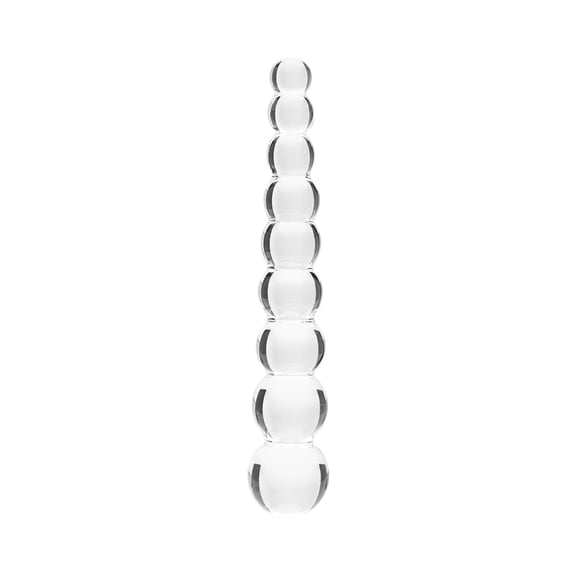 Clarity Elysian Pearls 6.7" Glass Dildo, Clear