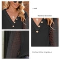 thumbnail image 3 of Tops para mujer, cuello en V, informal, manga larga, cuello en V, botones, manga larga, cuello en V, sueltos, probados y confiables., 3 of 7