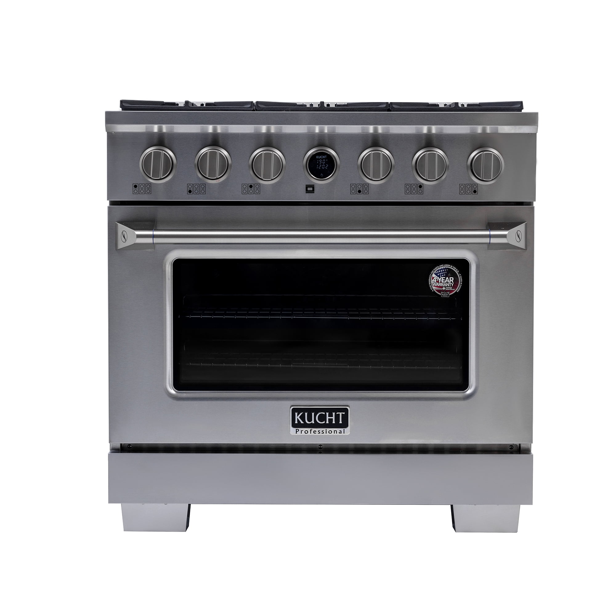 36 in. 5.2 cu. ft. Dual Fuel Range for Propane Gas + Under Cabinet Range Hood