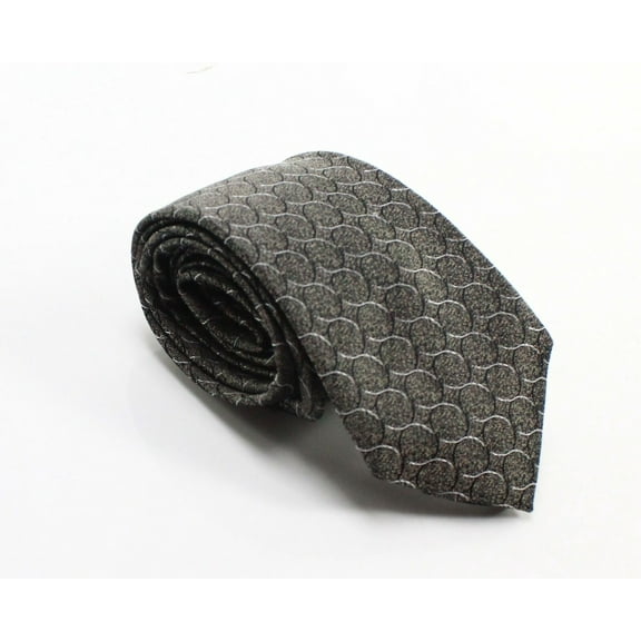 Calvin Klein Men's Neck Tie Vintage Loop Print Silk - Black One Size