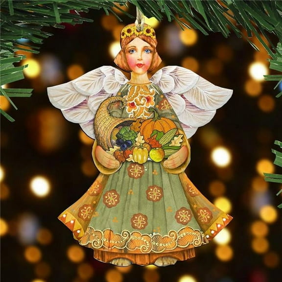 8155232 Fall Angel Wooden Ornament Set of 2