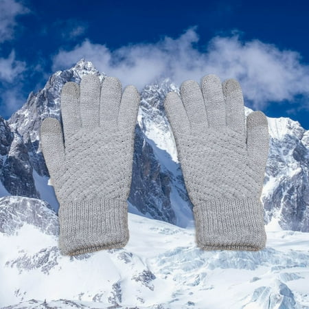 

SKBEY Nylon Glove Painting Gloves Disposable Extra Small Gloves Work Gloves Medium Gloves For Women In Winter Plus Velvet And Thickening Korean Style Cold Proof Cute Cycling Screen Warm Wool Knitted