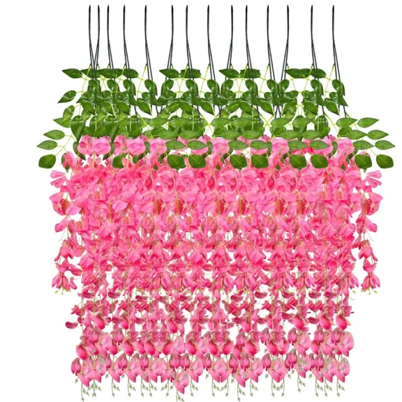 12 Pcs Artificial Wisteria Flower Fake Garland Bride Party Decorations
