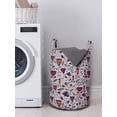 thumbnail image 3 of Floral Laundry Bag, Hand Drawn Blossom Field Vibrant Magnolia Pansy Spring Branches Leaves Shabby Motif, Basket with Handles Drawstring Closure for Laundromats, 13" x 19", Multicolor, by Ambesonne, 3 of 4