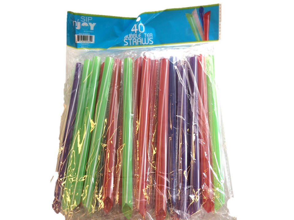 Crystalware Assorted Bubble Tea Straws, 8in, 40ct