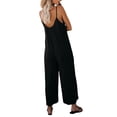 thumbnail image 3 of Spaghetti Strap Jumpsuits for Women Summer Casual Long Rompers Wide Leg Baggy Bibs Overalls Pants V Neckline Comfy Loose One Piece Clothing, 3 of 4