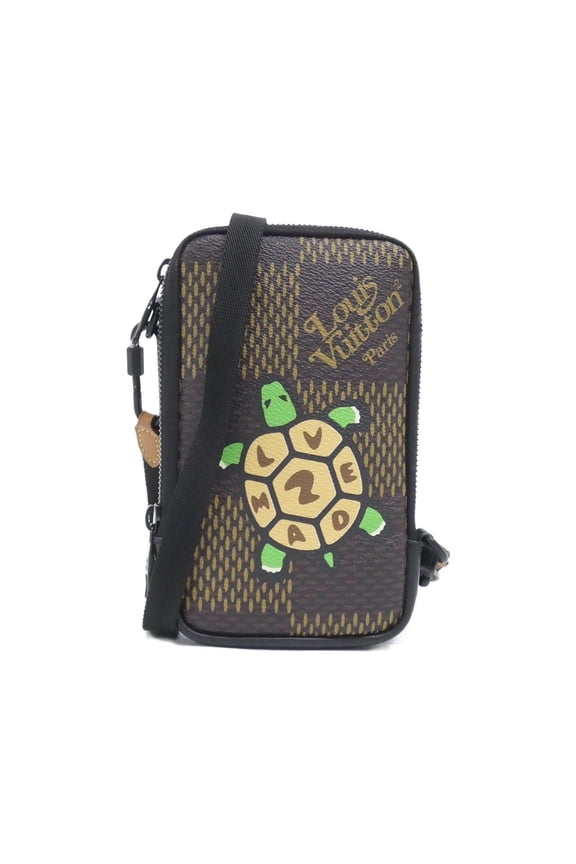 Pre-Owned Louis Vuitton Damier Giant (LV Squared) Double Phone Handbag Pouch N40377... (Good)