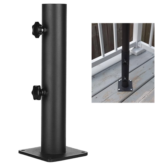 VANROUG Patio Umbrella Base Heavy Duty Umbrella Holder Outdoor Umbrella Base Stand Mount Double Hand-Turn Knob for Deck,Patio, Dock,Boat,Courtyard Balcony,Garden,Pontoons,Picnic Table