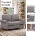 thumbnail image 3 of Bonzy Home 2-Pack 57'' Loveseat Sofa, 2-Seater Couch for Living Room, Comfy Upholstered Sofa Couch for Small Space, Apartment, Office, Gray, 3 of 8