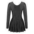 thumbnail image 4 of YONGHS Women's Oil Glossy Long Sleeves Tank Dress Ruffled Fitness Sports Skater Dresses Black L, 4 of 7