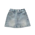 thumbnail image 5 of Girls' Denim Skort with Classic Design, Elastic Waist and Frayed Hem, Casual Style for Little Girls Perfect for Daily Wear Blue 7-8 Years, 5 of 6
