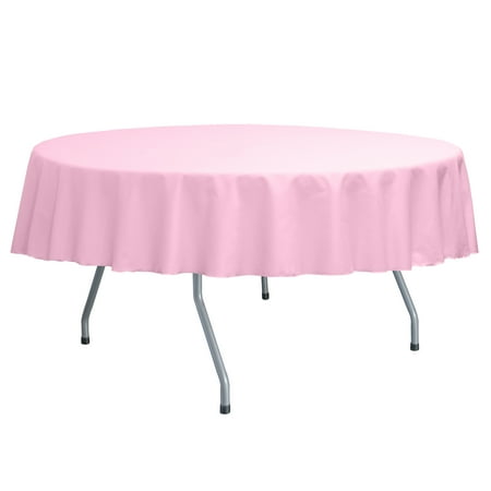 

Ultimate Textile Poly-cotton Twill 72-Inch Round Tablecloth Light Pink
