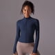 thumbnail image 5 of Chaqueta superior de manga larga acanalada de compresión para mujer, ajustada, deportiva, para correr, Fitness, abrigo con cremallera, camisetas de Yoga, sudaderas de entrenamiento, 5 of 5